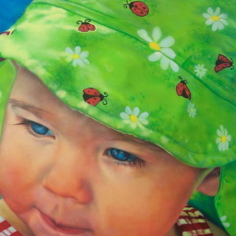 Original Realism Children Painting by William Leung