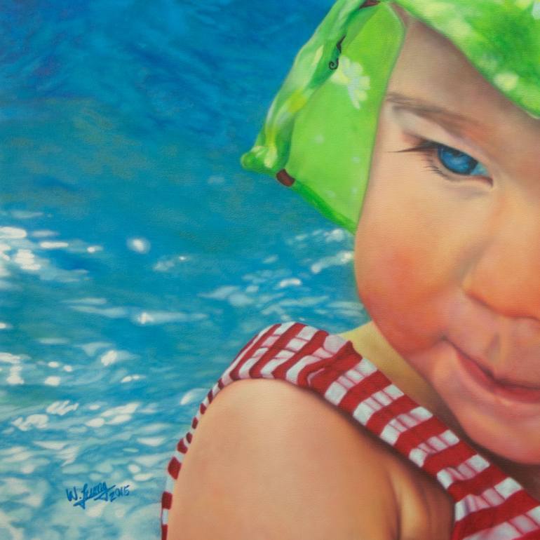 Original Realism Children Painting by William Leung