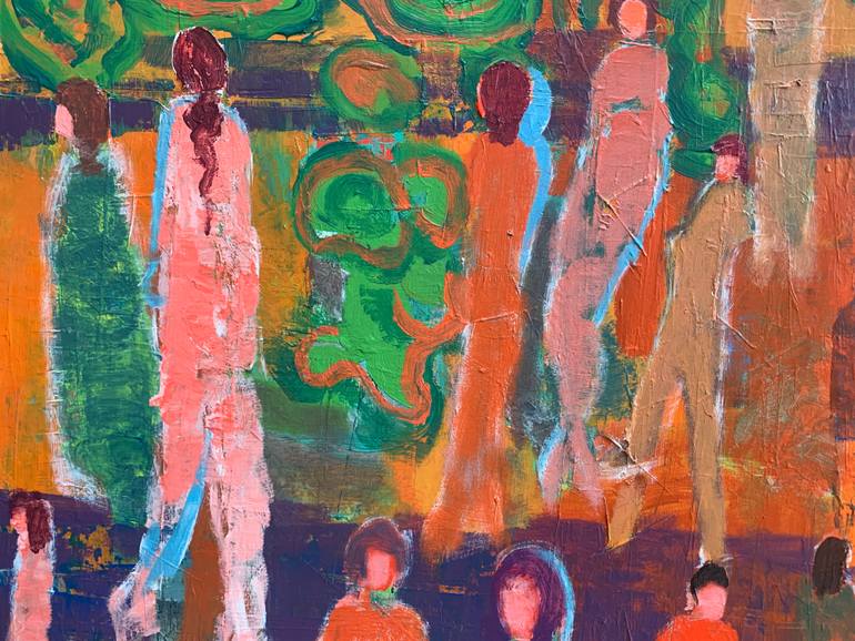 Original Expressionism People Painting by Hans Jørgen Henriksen -Dehansi