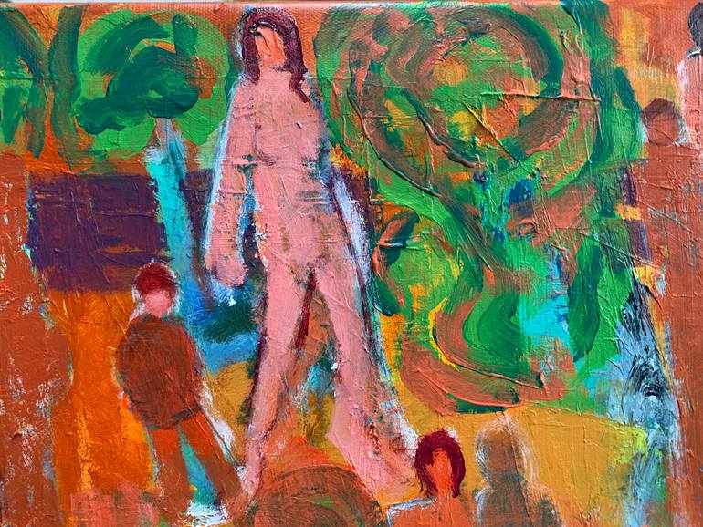 Original Expressionism People Painting by Hans Jørgen Henriksen -Dehansi