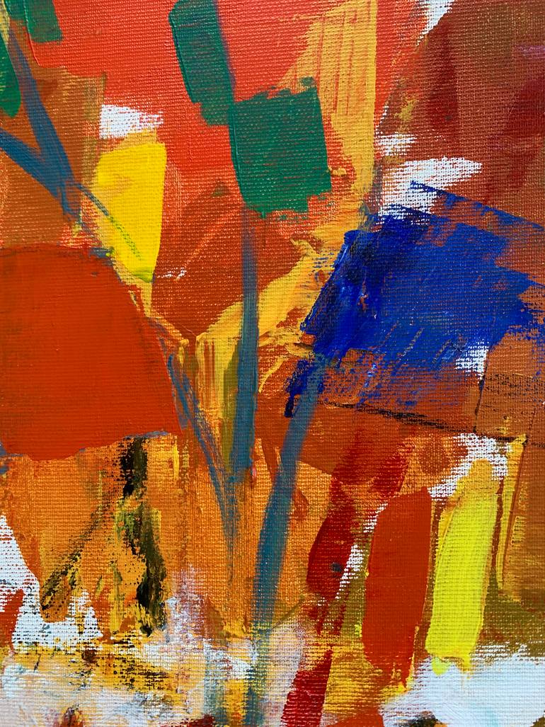 Original Abstract Painting by Hj Henriksen - Alias Gian Giorgio