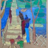 Figures along the water by HJ Henriksen - alias Gian Giorgio