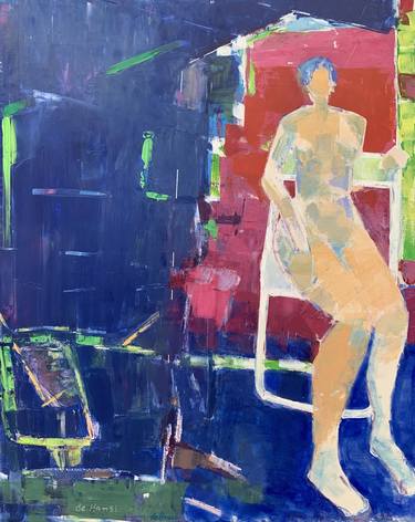 Original Expressionism Nude Paintings by Hans Joergen Henriksen