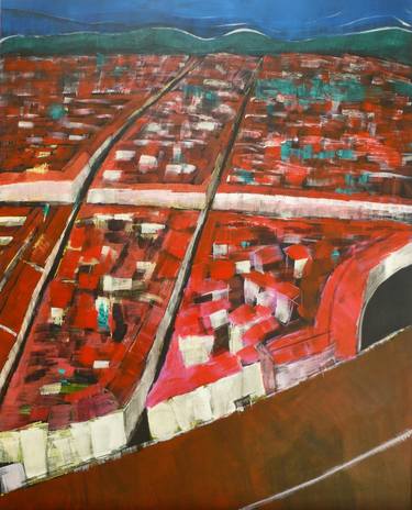 Original Expressionism Architecture Paintings by Hans Joergen Henriksen