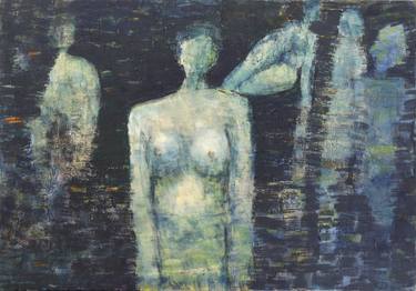 Original Expressionism Women Paintings by Hans Joergen Henriksen