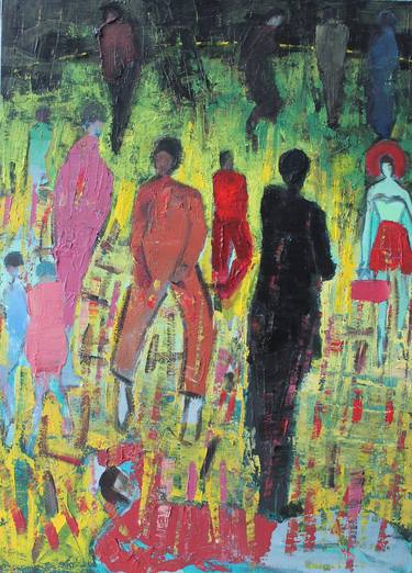 Original Expressionism Family Paintings by Hans Joergen Henriksen