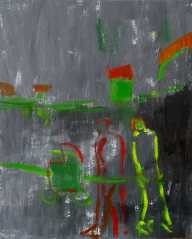 Original Expressionism Children Paintings by Hans Joergen Henriksen