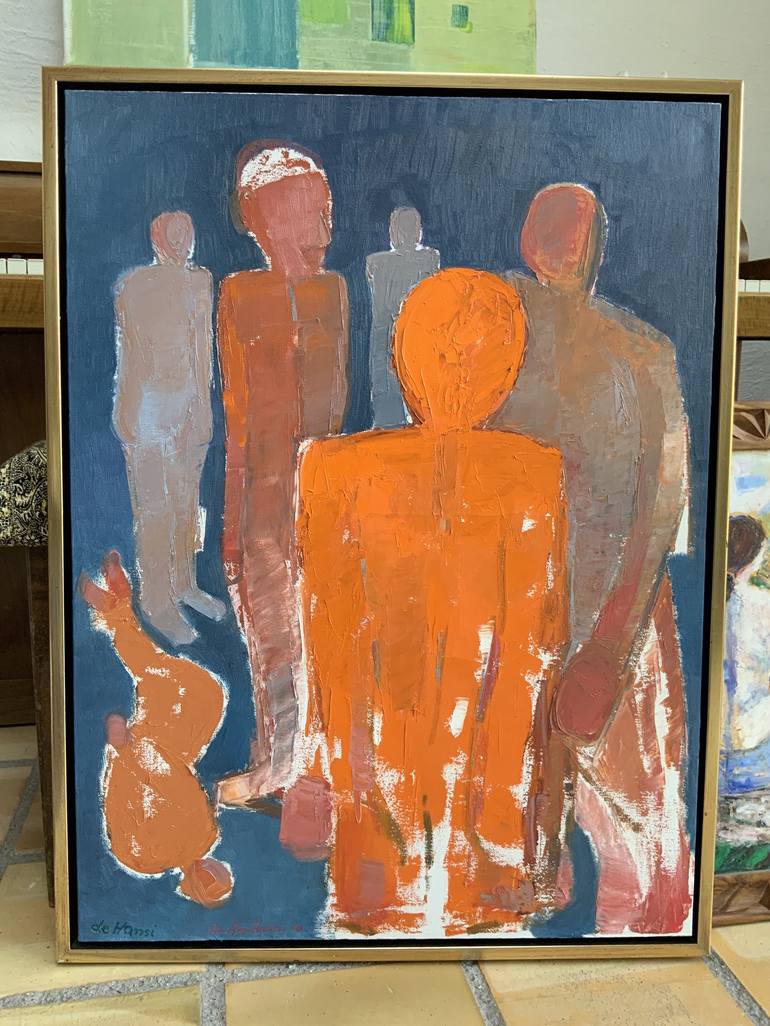 Original Conceptual Abstract Painting by Hans Joergen Henriksen