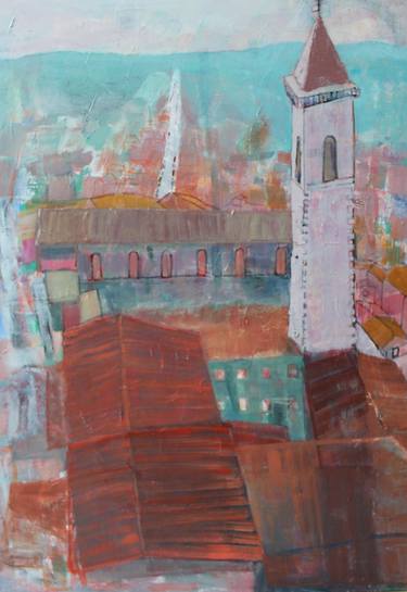 Original Expressionism Cities Paintings by Hans Joergen Henriksen