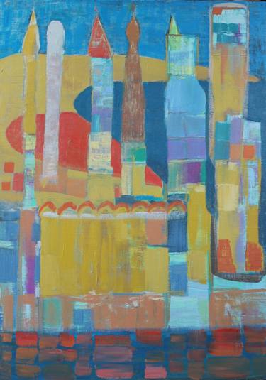 Print of Abstract Architecture Paintings by Hans Joergen Henriksen