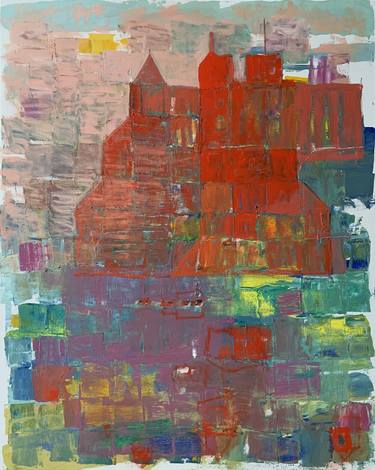 Original Abstract Cities Paintings by Hans Joergen Henriksen