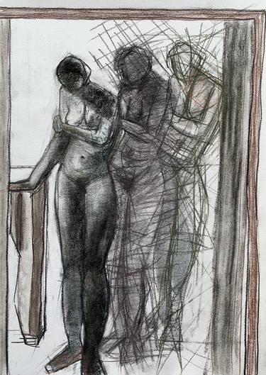 Original Expressionism Nude Drawings by Hans Joergen Henriksen