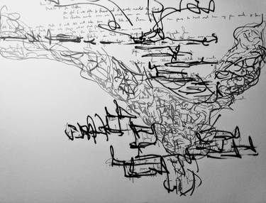 Print of Abstract Calligraphy Drawings by David Raznick