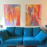 Inspired by the Acryl colors and my City Frankfurt. I want it to play and Dream on a big surface. It was so easily to create it so beautiful to play with the colors!
The painting it's made of 2 canvas each of 90/120 cm. Love Artista