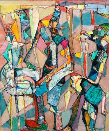 Original Abstract Men Collage by Thomas Reich