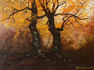 Print of Realism Tree Paintings by Nataliya Kyrkach-Antonenko