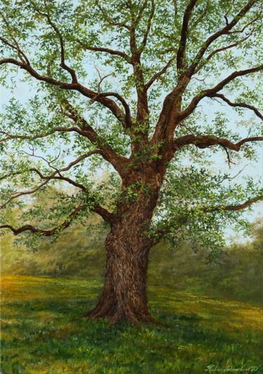 Print of Realism Tree Paintings by Nataliya Kyrkach-Antonenko