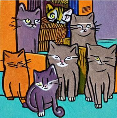 Print of Illustration Cats Digital by Alison ŁoN