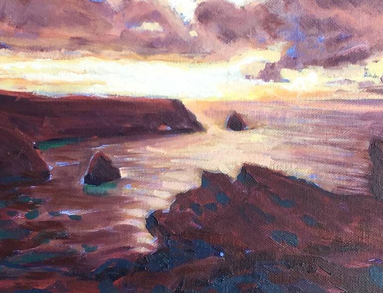 Original Impressionism Seascape Painting by Louise Gillard