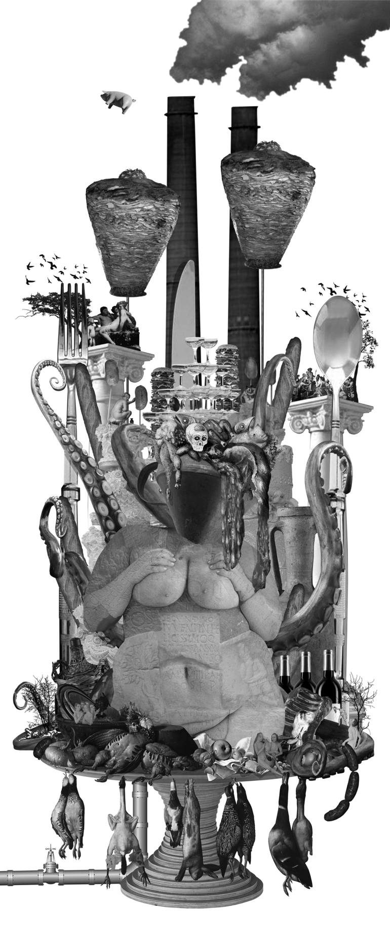 Original Figurative Body Collage by Eric Del Castillo