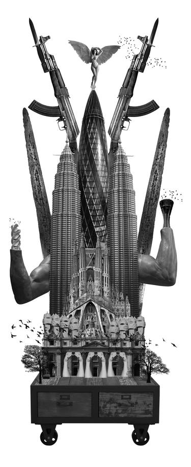 Original Figurative Architecture Collage by Eric Del Castillo