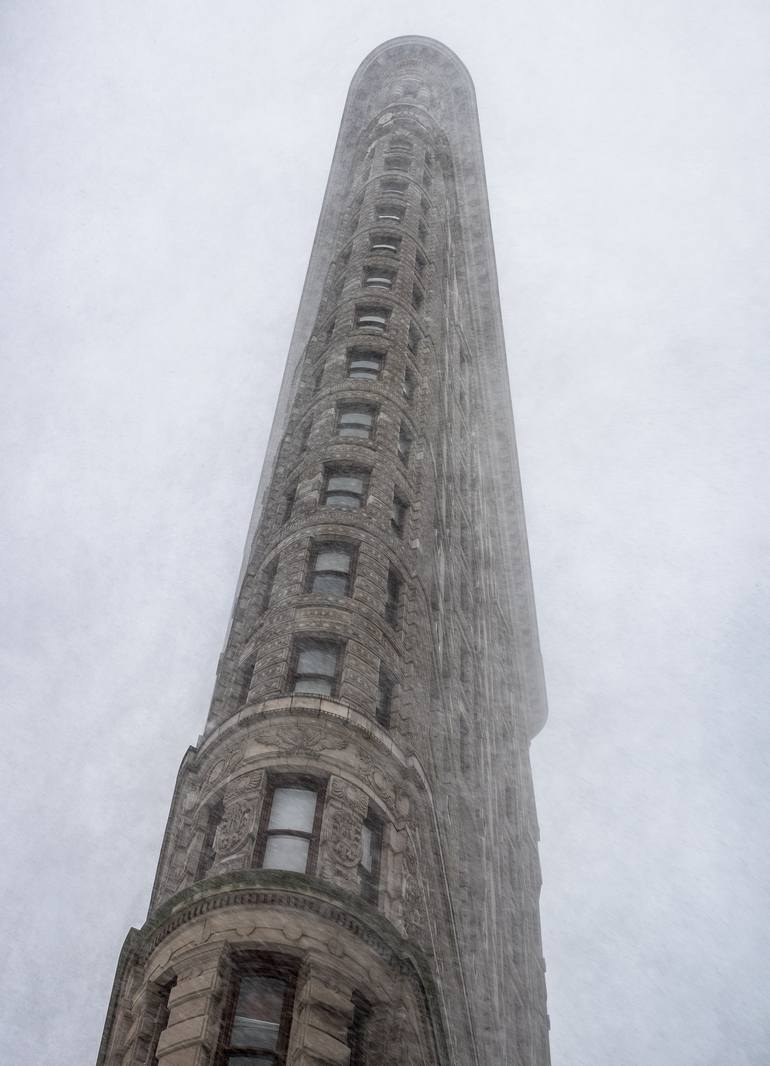 Flatiron building emerging from the snow