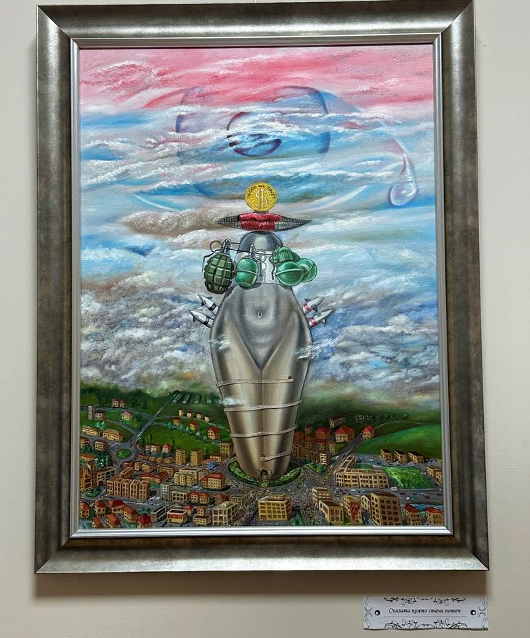 Original Surrealism Abstract Painting by Krasimir Kostov