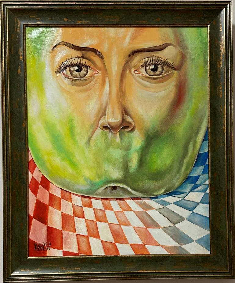 Original Surrealism Portrait Painting by Krasimir Kostov