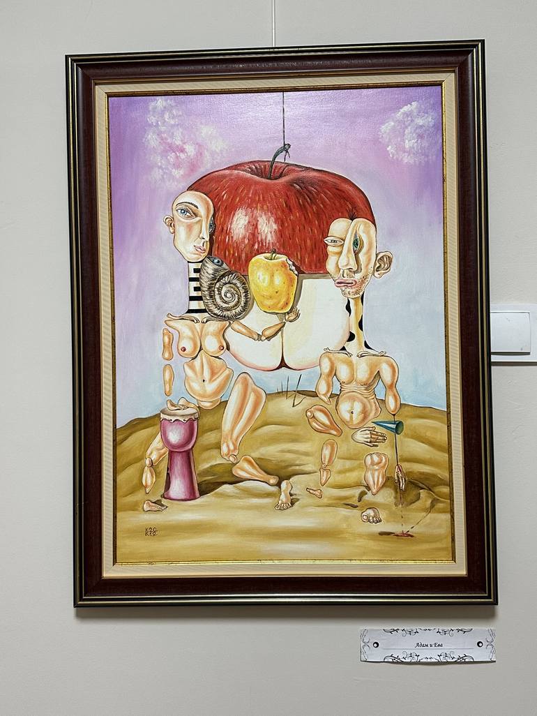 Original Surrealism People Painting by Krasimir Kostov