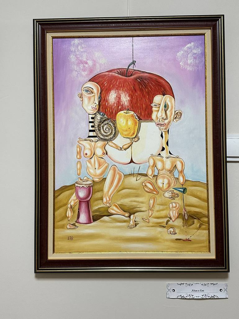 Original Surrealism People Painting by Krasimir Kostov