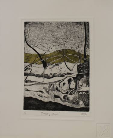 Original Surrealism Abstract Printmaking by Liz Gartz