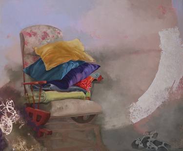 Original Surrealism Time Painting by Liz Gartz