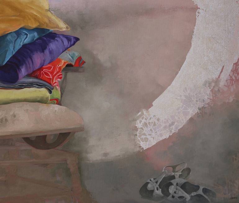 Original Surrealism Time Painting by Liz Gartz