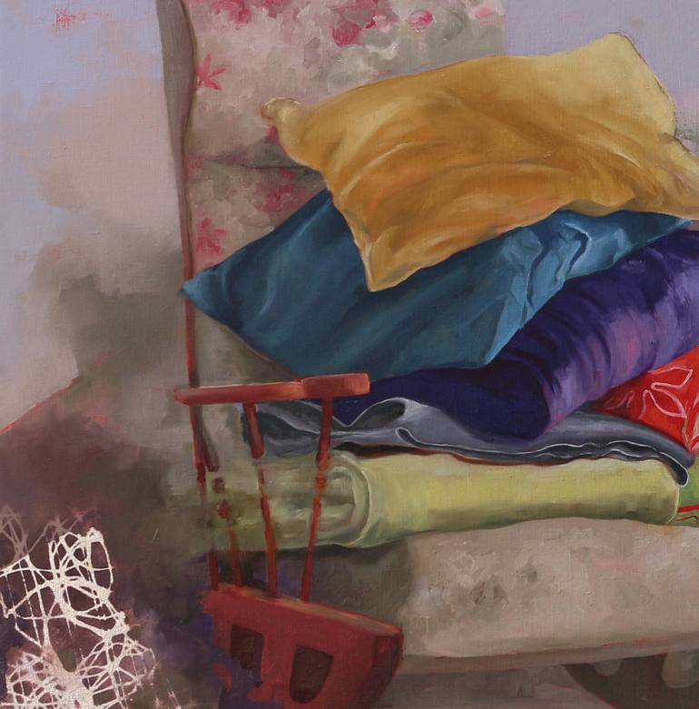 Original Surrealism Time Painting by Liz Gartz