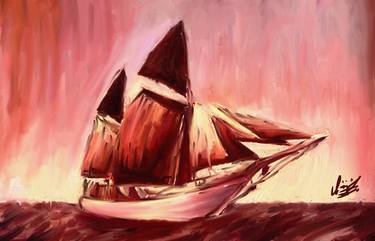 Print of Abstract Boat Paintings by Wahyu Nurcahyo