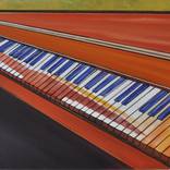 Copy of RED PIANO ORIGINAL CUSTOM PAINTED 24X48 READY TO HANG by Thomas j Gress sr