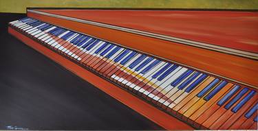 Saatchi Art Artist Thomas j Gress sr; Paintings, “Copy of RED PIANO ORIGINAL CUSTOM PAINTED 24X48 READY TO HANG” #art