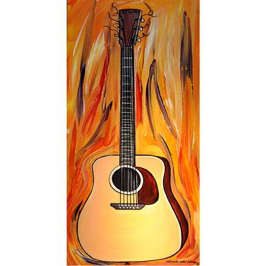 MARTIN D 35 Guitar Original Impasto Painting Pop Art by T John thumb