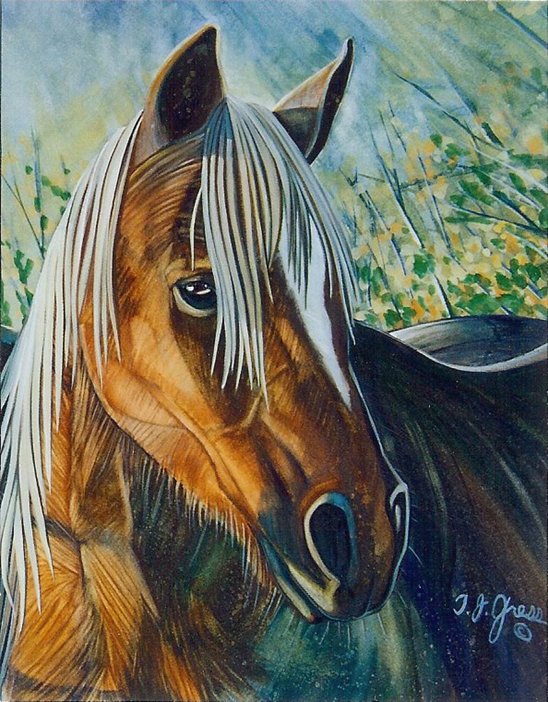 48X24 ORIGINAL PALOMINO HORSE CUSTOM PAINTED TO ORDER ON CANVAS