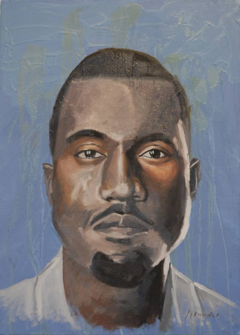 Kanye West Painting by Jamie Iskander | Saatchi Art