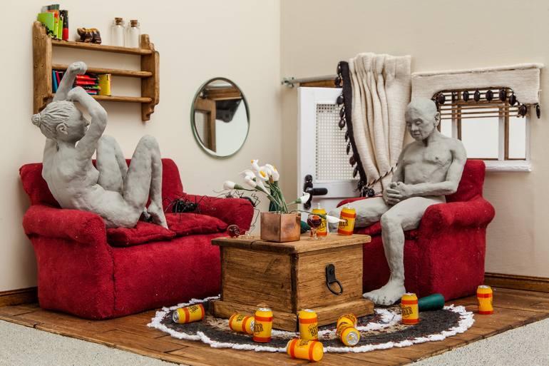 Original Surrealism People Sculpture by teresa wells