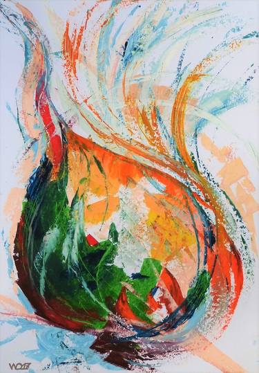 Original Abstract Expressionism Floral Paintings by Dietrich Weisenborn