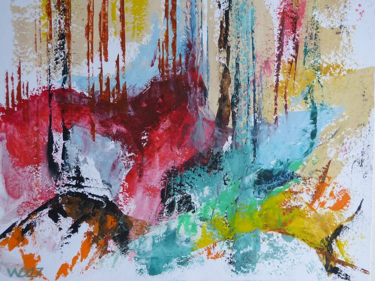 Original Abstract Expressionism Abstract Painting by Dietrich Weisenborn