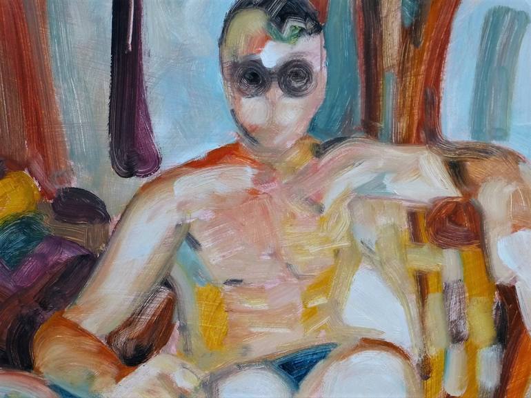 Original Abstract Expressionism Portrait Painting by Dietrich Weisenborn