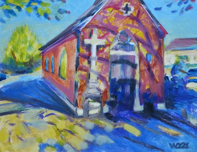 Original Expressionism Religion Painting by Dietrich Weisenborn