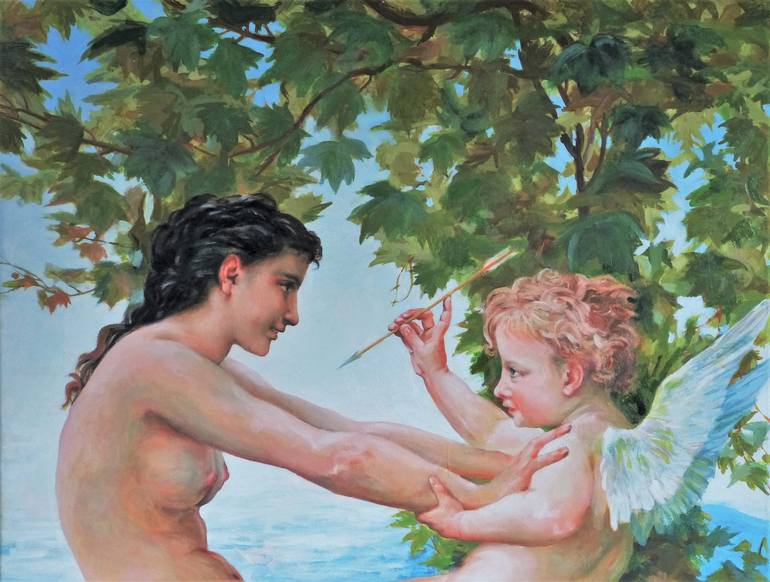 Original Art Deco Classical mythology Painting by Dietrich Weisenborn