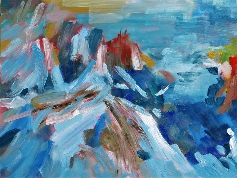 Original Abstract Expressionism Seascape Painting by Dietrich Weisenborn
