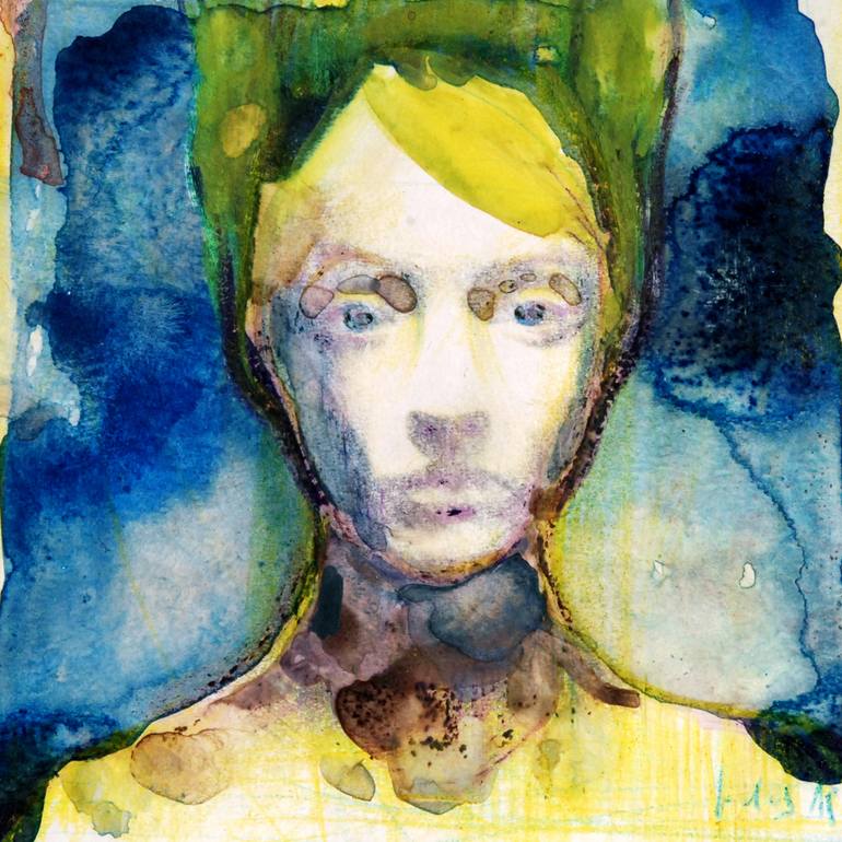 Original Women Painting by Aleksandra Galas  Illustration Art on Paper  Luna