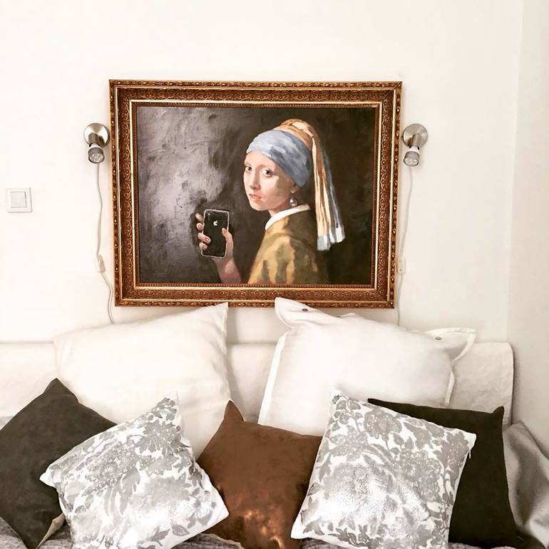 Original Conceptual People Painting by Edit B Toth