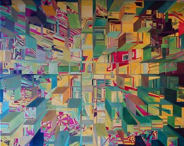 Original Abstract Technology Paintings by Catherine Moryc